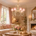 French Pink Glass Crystal Chandelier | Romantic Lighting - Image 2