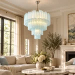 French Icy Blue Glass Chandelier | Luxury Lighting - Image 2