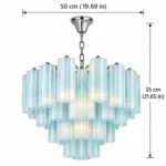 French Icy Blue Glass Chandelier | Luxury Lighting - Image 6