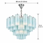 French Icy Blue Glass Chandelier | Luxury Lighting - Image 7