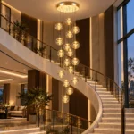 Crystal Glass Staircase Chandelier | Modern Luxury LED - Image 6