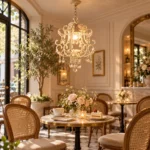 French Crystal Beaded Chandelier | Vintage White Light - Image 3