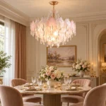 Pink Leaf Glass Crystal Chandelier | French Luxury Lighting - Image 3