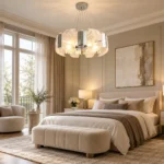 Modern Textured Glass Chandelier | Luxury Chrome Lighting - Image 3