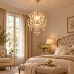 French Crystal Beaded Chandelier | Vintage White Light - Image 4