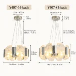 Modern Textured Glass Chandelier | Luxury Chrome Lighting - Image 6