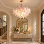Pink Leaf Glass Crystal Chandelier | French Luxury Lighting - Image 2