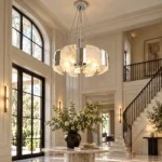 Modern Textured Glass Chandelier | Luxury Chrome Lighting - Image 5