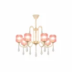 French Pink Glass Crystal Chandelier | Romantic Lighting