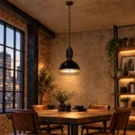 Vintage Industrial Pendant Light | Warehouse Metal Lamp - Image 3