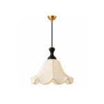 Vintage French Fabric Pendant Light | Wave Petal Lamp