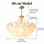 Pearl Shell Glass Chandelier | French Luxury Lighting - Image 7