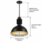 Vintage Industrial Pendant Light | Warehouse Metal Lamp - Image 6